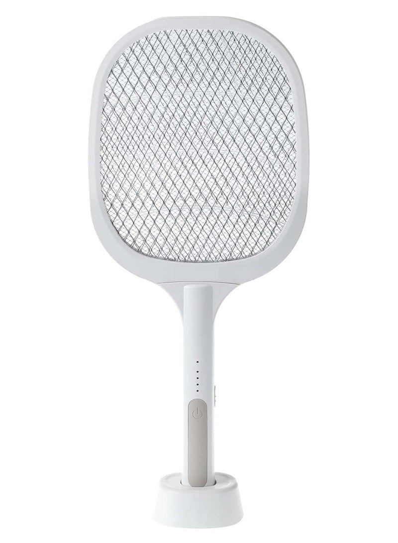 SUNTECH Bug Zapper Rechargeable Electric Mosquito Swatter Bat With Light And Base Assorted Colors